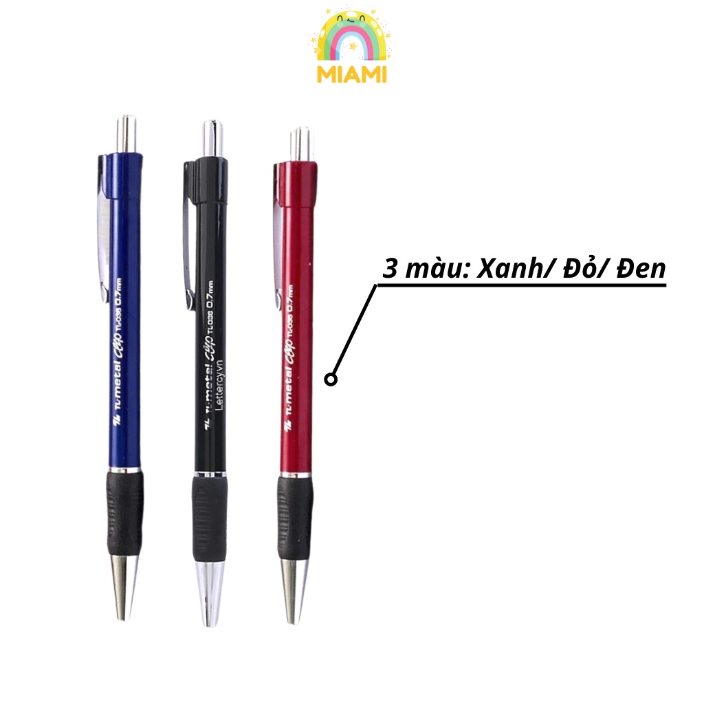 Combo 5/10/20 Bút Bi Thiên Long TL-036 Ngòi 0.7 mm 3 Màu Chính Hãng, Bút Mực Học Sinh, Bút Bi Ngòi Nhỏ