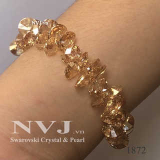 Vòng tay cao cấp màu trà pha lê Swarovski 001GSHA golden shadow 6428 xilion pendant, khóa bạc 925