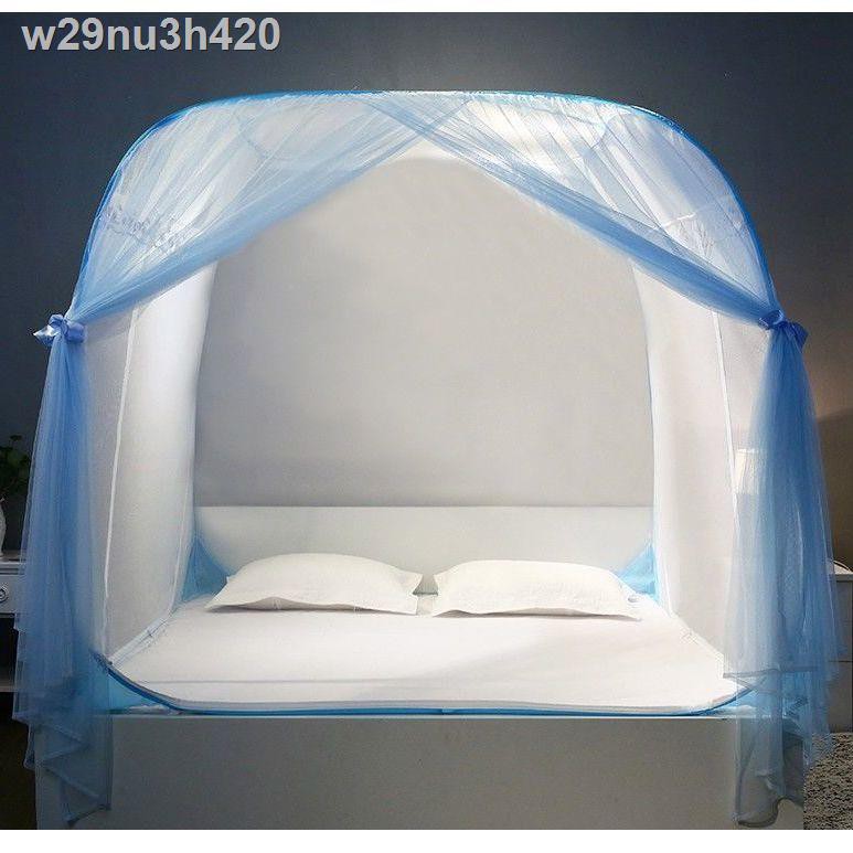 ✢◐Mini House Miễn phí cài đặt Lều chống muỗi Double Yurt sợi công chúa chắn gió 1,2m1,5m1,8m giường nhà