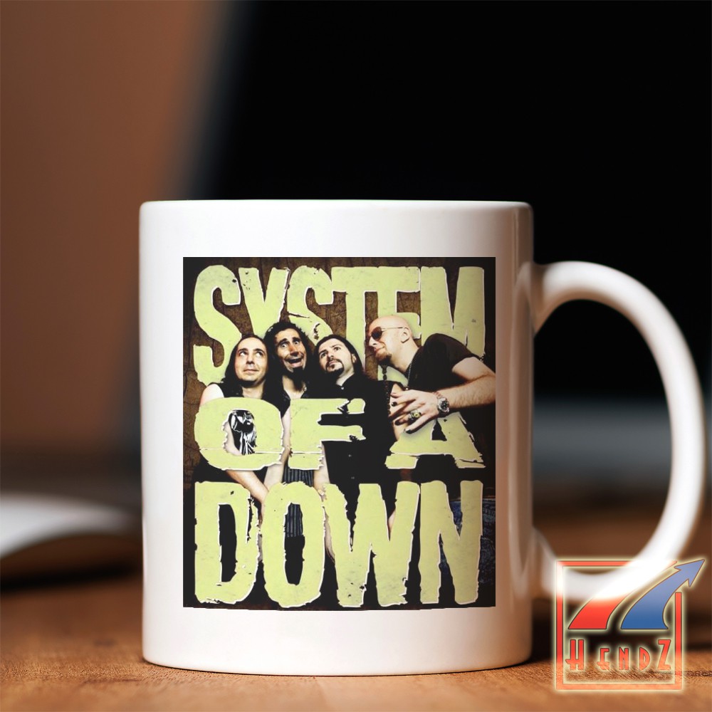 Cốc Sứ Uống Nước In Chữ System Of A Down Tour Kính