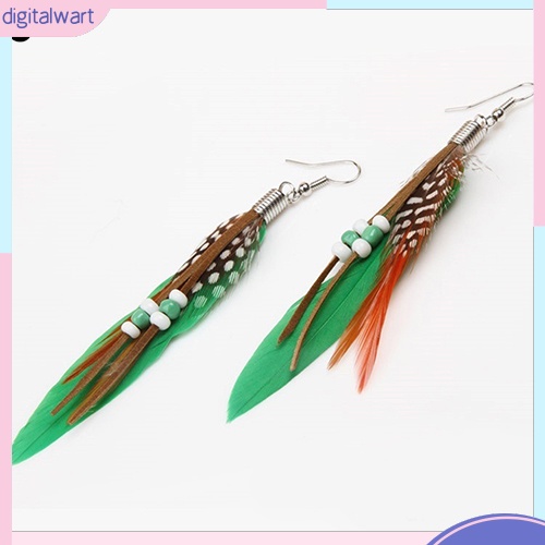 Đôi Khuyên Tai Dài Gắn Lông Vũ Thời Trang Cho Nữ