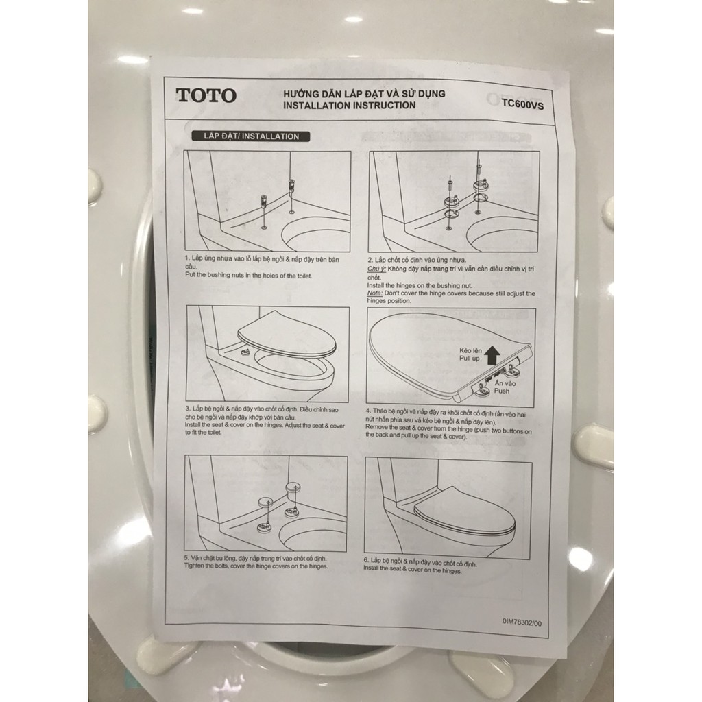 Nắp Bồn Cầu TOTO TC600VS êm chính hãng dễ vệ sinh và lắp đặt, gắn được hầu hết các bồn cầu ToTo