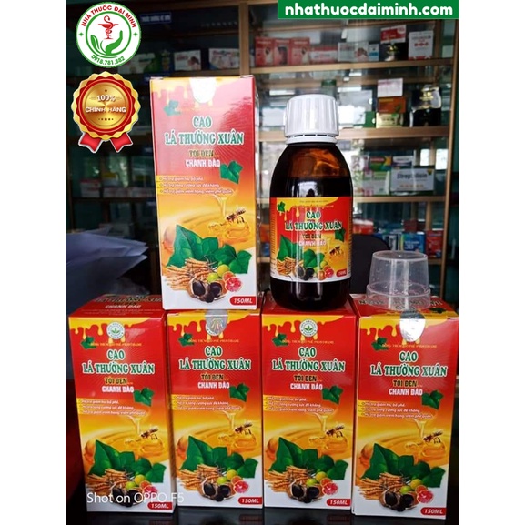 Siro Ho Cao Lá Thường Xuân Tỏi Đen Chanh Đào Lọ 150ml