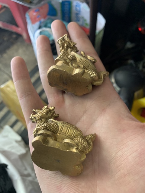 Cặp long quy mini bằng đồng