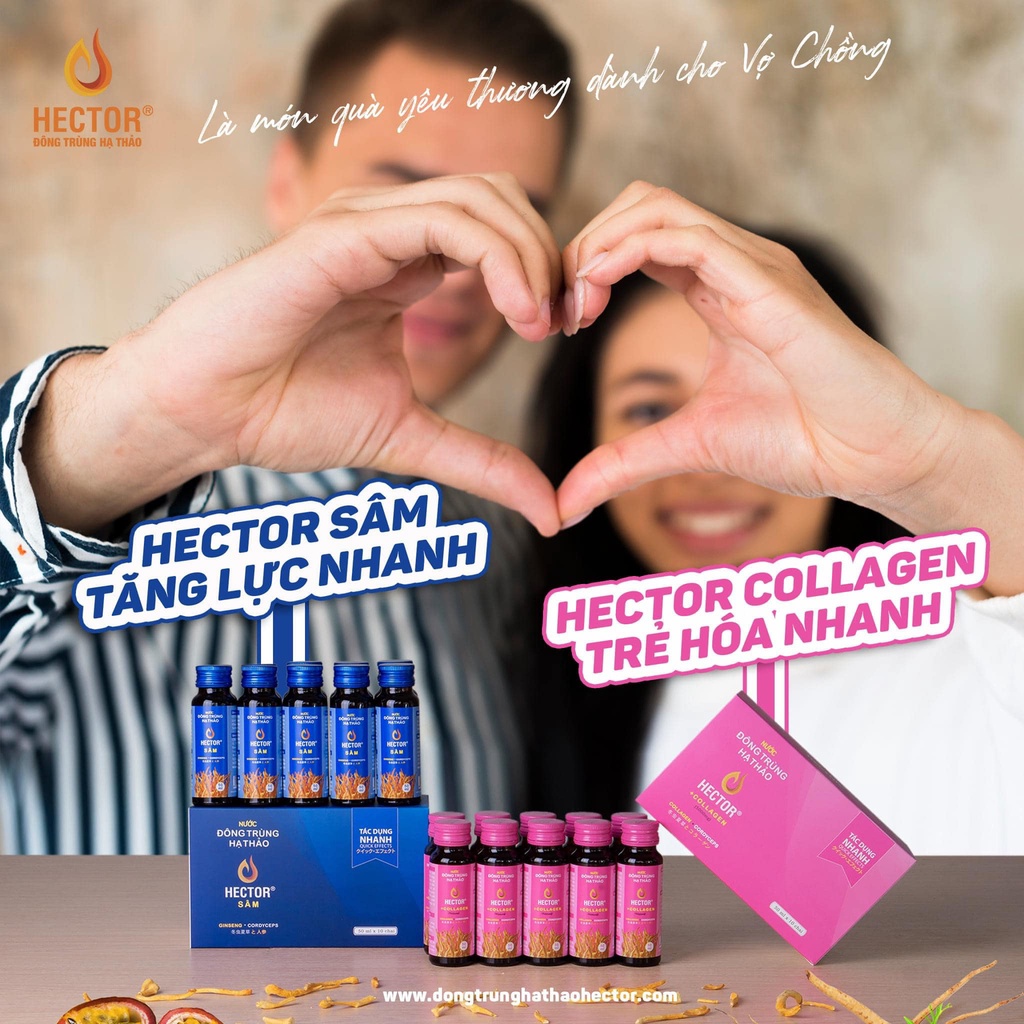 COMBO ĐÔNG TRÙNG HẠ THẢO HECTOR SÂM VÀ HECTOR COLAGEN ( hai hộp 20 chai 1000ml )