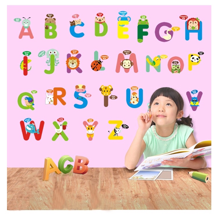Decal dán tường bảng chữ cái cho bé