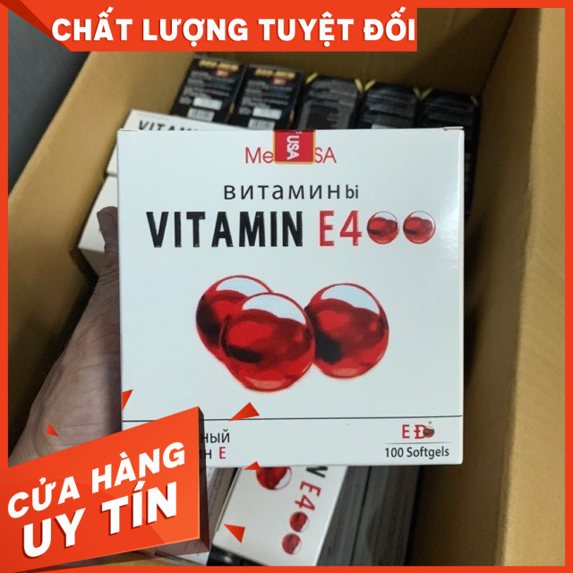 [CHÍNH HÀNG]Viên uống vitamin E 400 đẹp da, sáng da, hạn chế lão hoá da hộp 100 viên