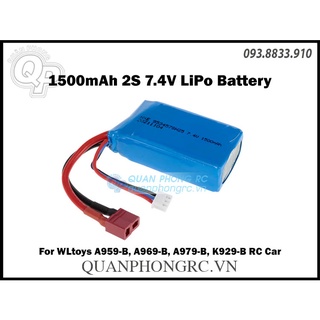 Pin 1500mAh 2S 25C 7.4V jack T xe WLtoys A959B - A969B - A979B - K929B