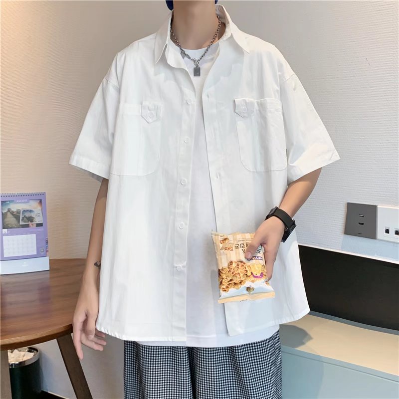 Áo Sơ Mi Nam Tay Ngắn Có Túi Phong Cách Hawaii Thời Trang