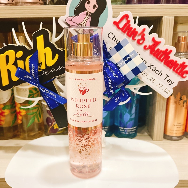 WHIPPED ROSE LATTE - Xịt Thơm Duỡng Thể Toàn Thân Body Mist Bath &amp; Body Works Usa