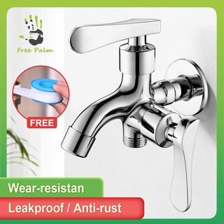 F&P Vòi Máy Giặt Hợp kim kẽm Bồn Rửa Chậu Rửa Vòi Nước Có Vòi Đôi & Tay Cầm G1/2
