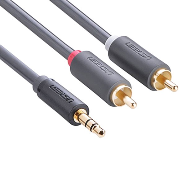 Dây Loa 1 Ra 2 Đầu Hoa Sen UGREEN 10513 Dài 5M - Cáp Audio 3.5mm To AV Hoa Sen - Hàng Chính Hãng
