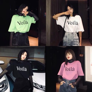 Áo thun nữ Voilà HongKong chất cotton cao cấp form rộng tay lỡ cực cá tính