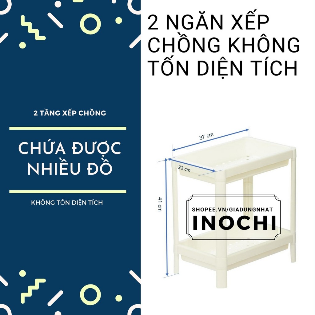 Kệ Đa Năng 2 Tầng Inochi Nhựa Dùng Để Đựng Gia Vị Nhà Bếp Đựng Đồ Thực Phẩm Hoặc Làm Giá Để Đồ Nhà Tắm Phòng Ngủ | BigBuy360 - bigbuy360.vn