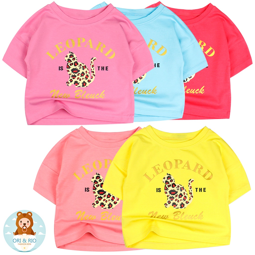 Áo thun bé gái size nhí 1-8 croptop 8 đến 22 kg in báo đốm tay ngắn 1 đến 5 tuổi chất shop đẹp 04372-04360