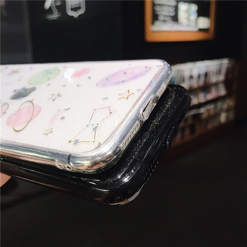 Ốp Điện Thoại Trong Suốt Họa Tiết Trăng Sao Hành Tinh Cho iPhone 11 Pro Max X Xs Xr 12 Mini 6 6s 7 8 Plus