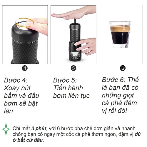 Máy pha cà phê espresso cầm tay Stareso Basic