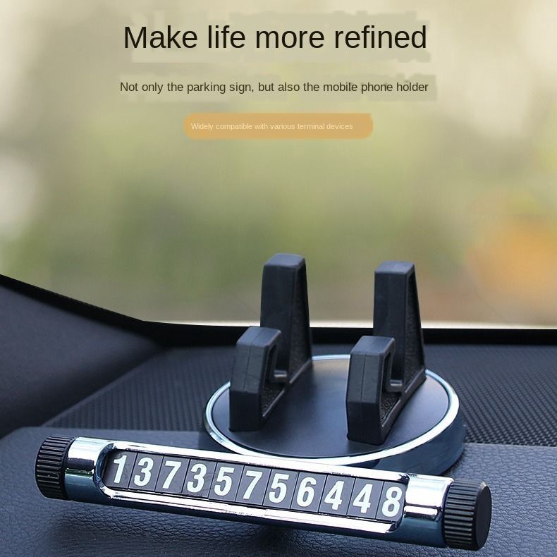 Ready stock Car mobile phone holder mobile phone number plate multifunctional creative car mobile phone holder navigator holder base