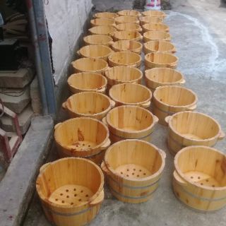 Chậu ngâm chân gỗ thông có hạt