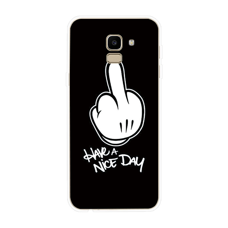 Ốp Lưng Samsung Galaxy J2 Pro J4 J4+ J6 J6+ Plus J8 2018 TPU mềm Case Cá tính đen tuyền Two