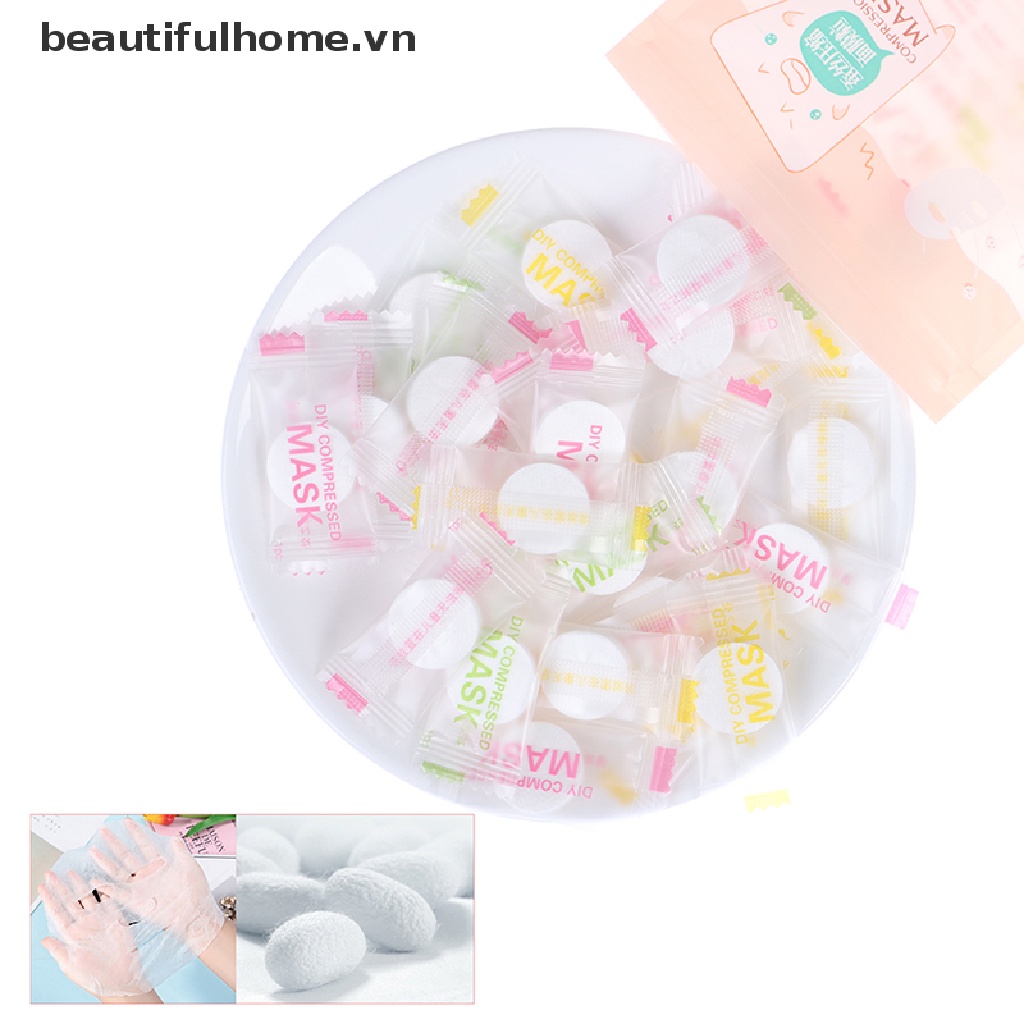 [Hàng mới về] Set 30 mặt nạ giấy nén bằng cotton tự nhiên chăm sóc da DIY | BigBuy360 - bigbuy360.vn