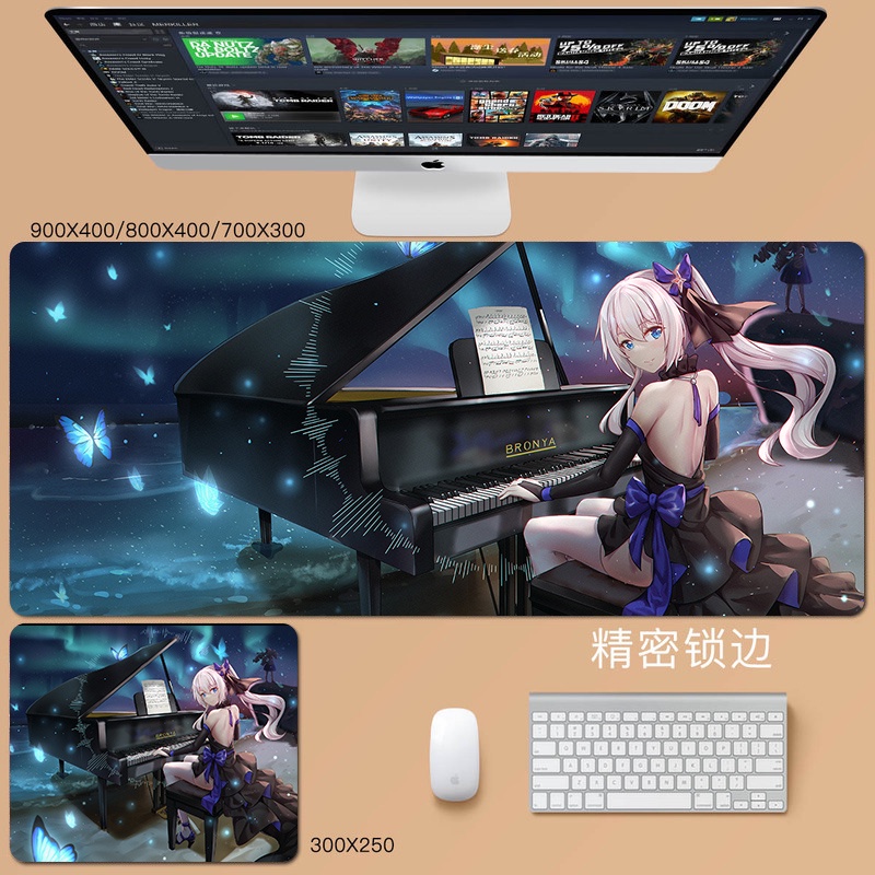 Bronya Zaychik Mouse Pad Honkai: Star Rail New Computer Pad Honkai Impact 3 Duck Duck Desk Pad Keyboard Pad Gaming Anime Cartoon Cute Large Laptop Small