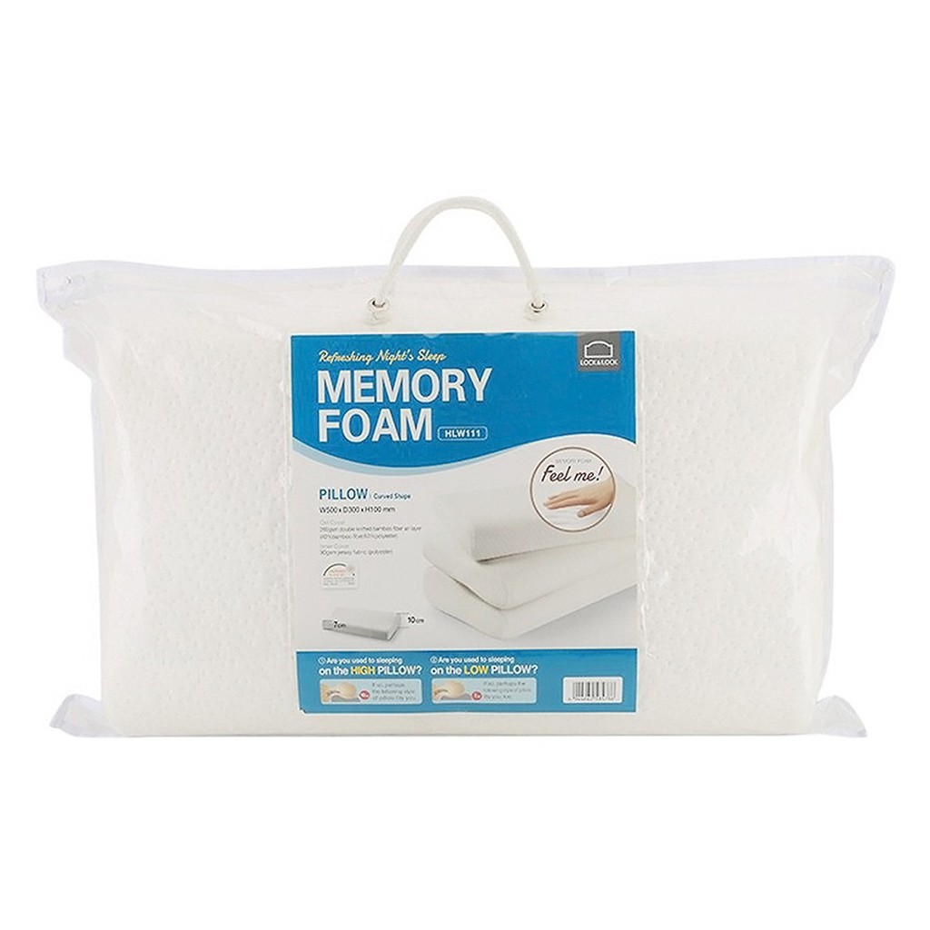 Gối Memory Foam 50D Cao Cấp Lock&Lock (50 x 30 cm) - Trắng