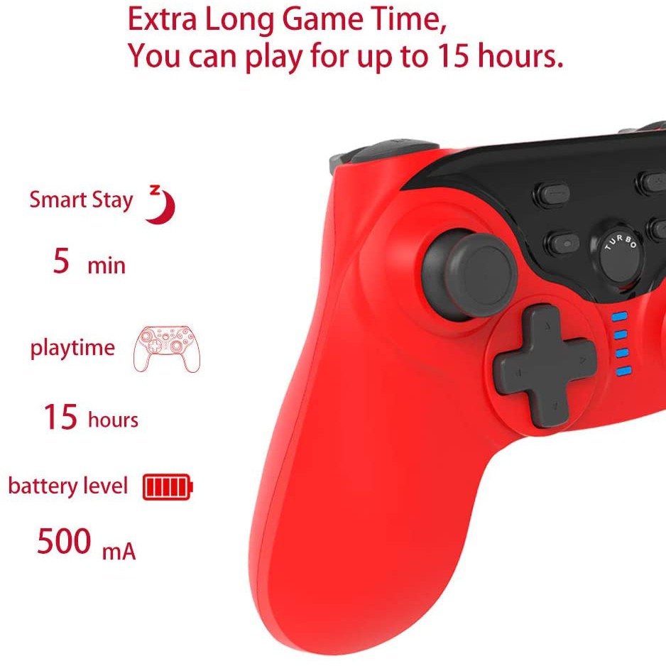 Bộ điều khiển trò chơi Bluetooth không dây Nintendo Switch Công Tắc Điều Khiển Không Dây Cho Nintendo Switch , Hipipooo Tay Cầm Chơi Game Không Dây Bluetooth, Bộ Điều Khiển Công Tắc Với Hai Phím Điều Khiển Chức Năng Turbo Rung Con Quay Hồi Chuyển