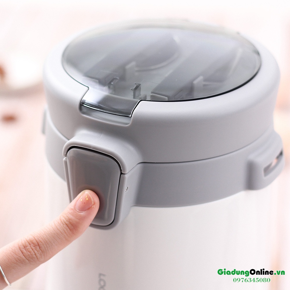 Bộ Hộp Cơm Giữ Nhiệt LOCK&amp;LOCK EASY CARRY LHC8039 2L Trắng Kèm Túi