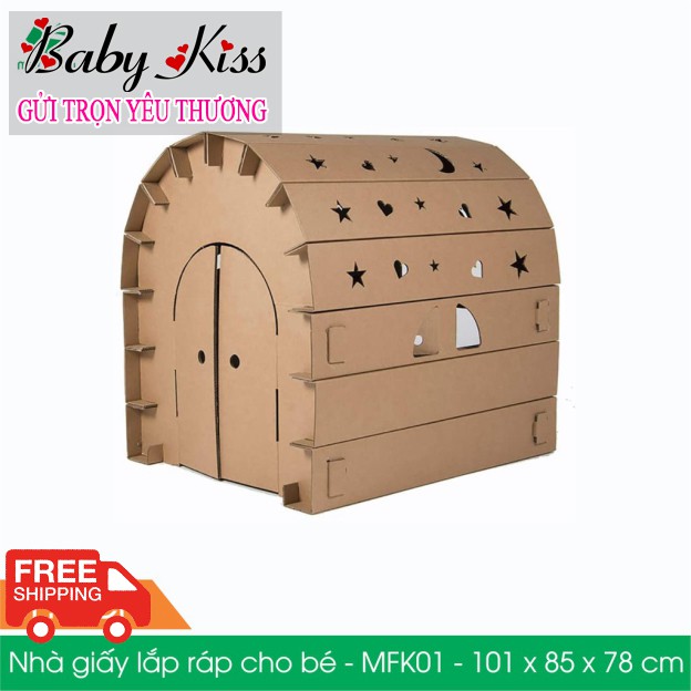 Nhà giấy Thông Minh bằng carton cho bé tự lắp ráp - An toàn + Chắc chắn + Chịu Lực tốt - Baby Kiss Shop