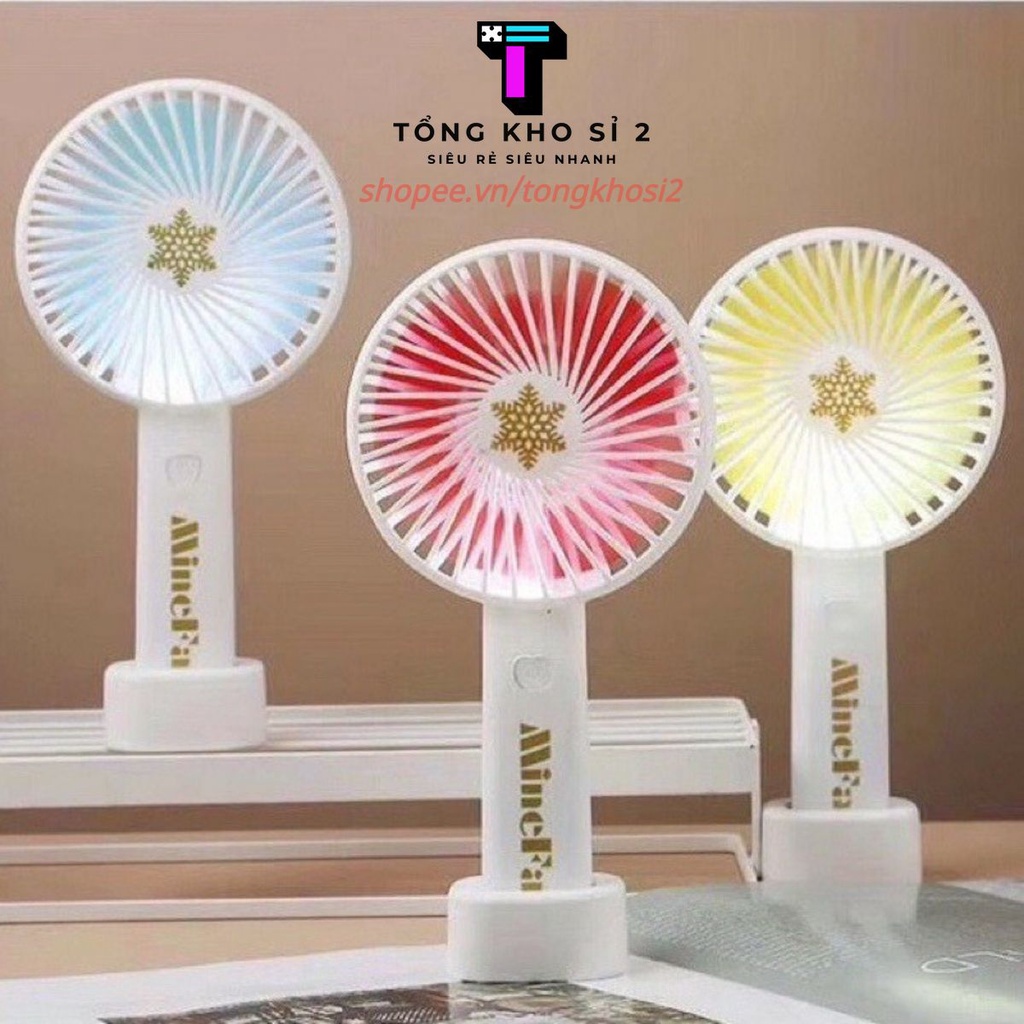 Quạt tích điện mini cầm tay để bàn nhỏ gọn 3 tốc độ gió N9 có pin sạc đi kèm WineFan ( #quạt sạc )