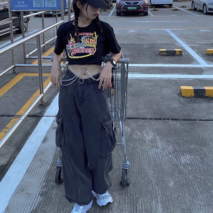 QUẦN JEAN ỐNG RỘNG TÚI TO SIÊU COOL (KÈM THẮT LƯNG) - ORDER 10 NGÀY