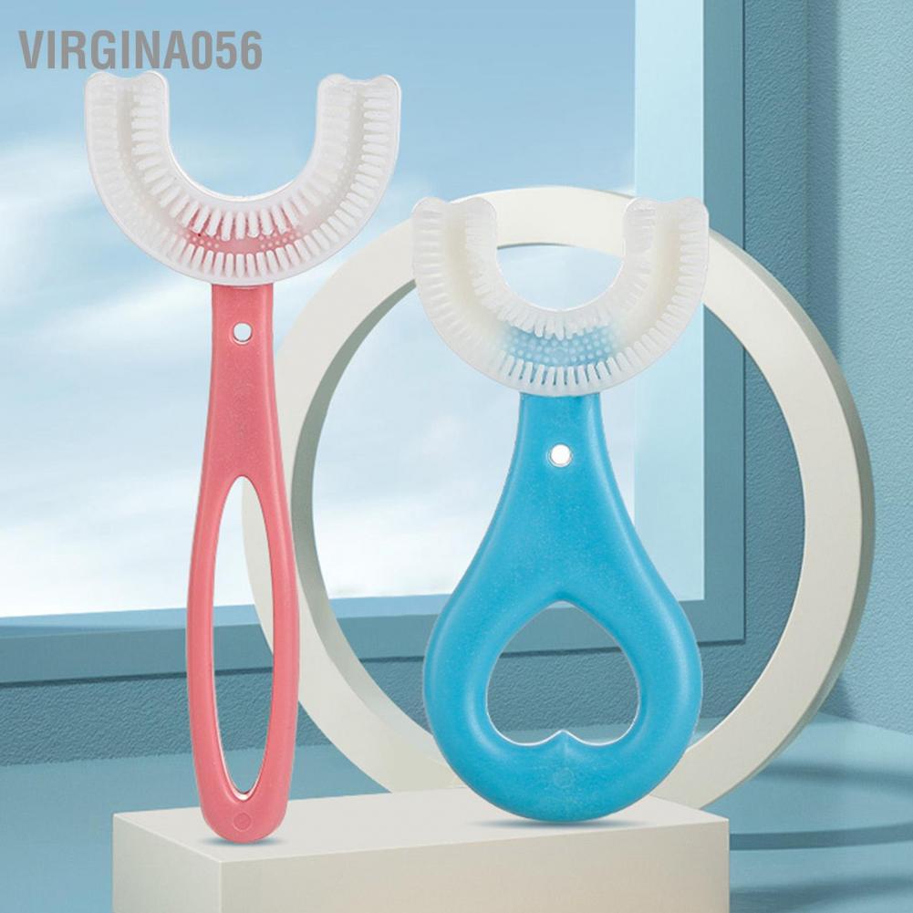 Hàng Hot Bàn chải đánh răng trẻ em Silicone mềm 360 ° Thiết kế làm sạch răng miệng cho trẻ mới biết đi có hình dạng chữ U cho trẻ từ 2 đến 12 tuổi Hàng giao ngayVirgina056
