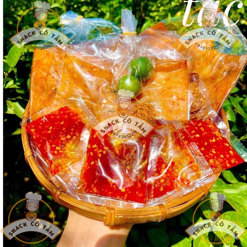Bánh tráng dẻo tôm ớt tắc Bánh tráng chấm ớt rim cay muối tôm đặc sản Tây Ninh/Snack Cô Tấm
