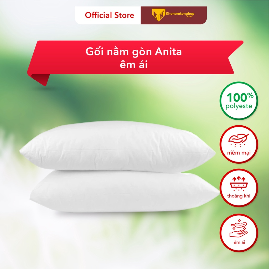 Gối nằm gòn cao cấp Anita êm ái [Chính Hãng]