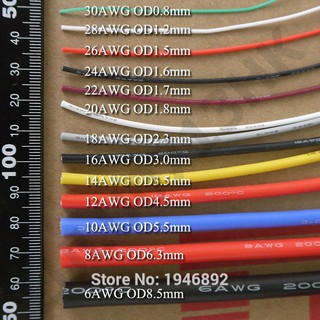 Dây điện AWG Silicon dẻo chịu nhiệt 12/10/08 AWG6 AWG8 AWG10 AWG12