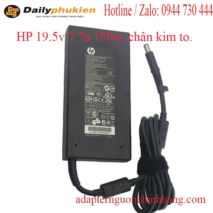 Sạc laptop HP 19.5v 7.7a, chân kim to