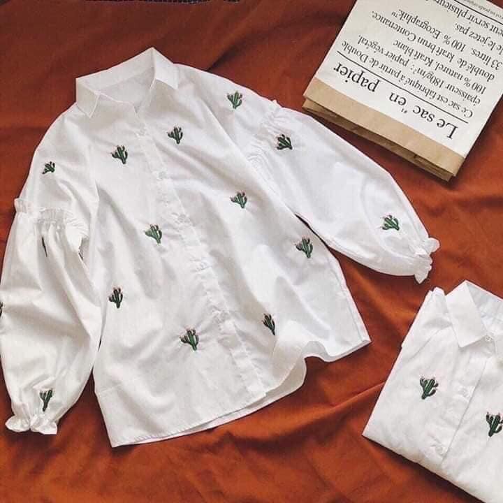 Ao sơ mi xương rồng unisex🧡