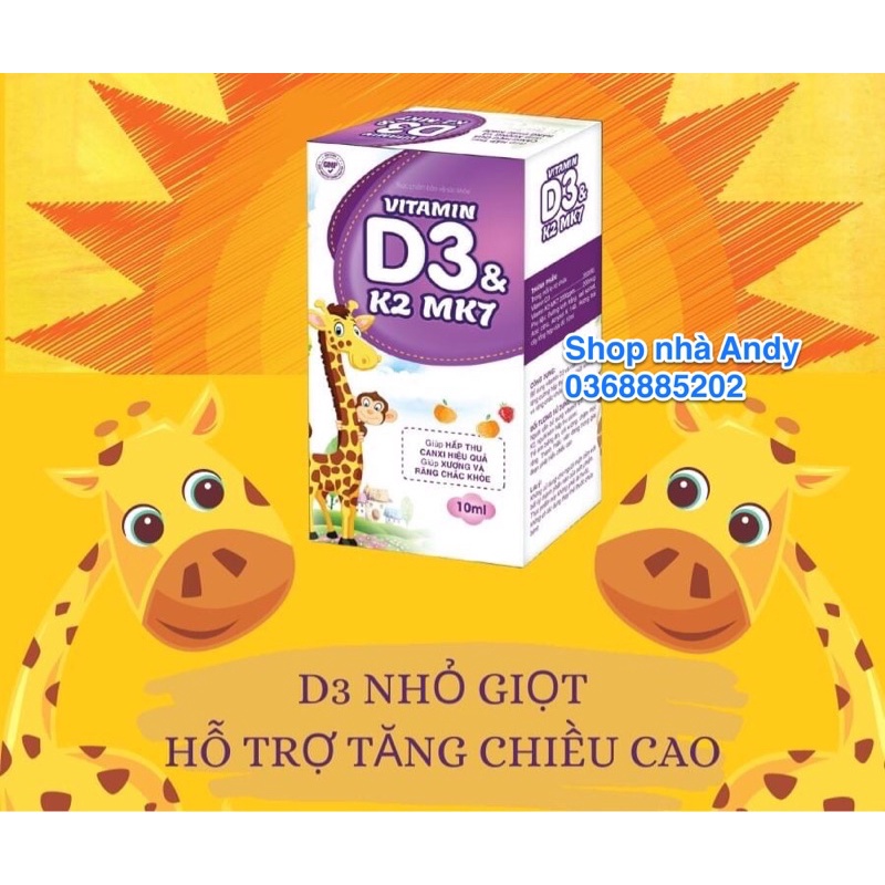 [Chính hãng] Vitamin D3 &amp; K2 Mk7 nhỏ giọt (lọ 10ml)