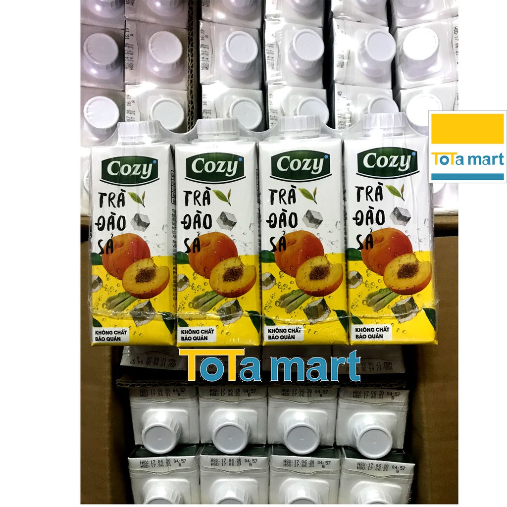 (hsd: 02-&gt;04/2024) (chỉ giao hỏa tốc) Thùng 24 hộp trà trái cây COZY tắc mật ong/ đào sả / vải.