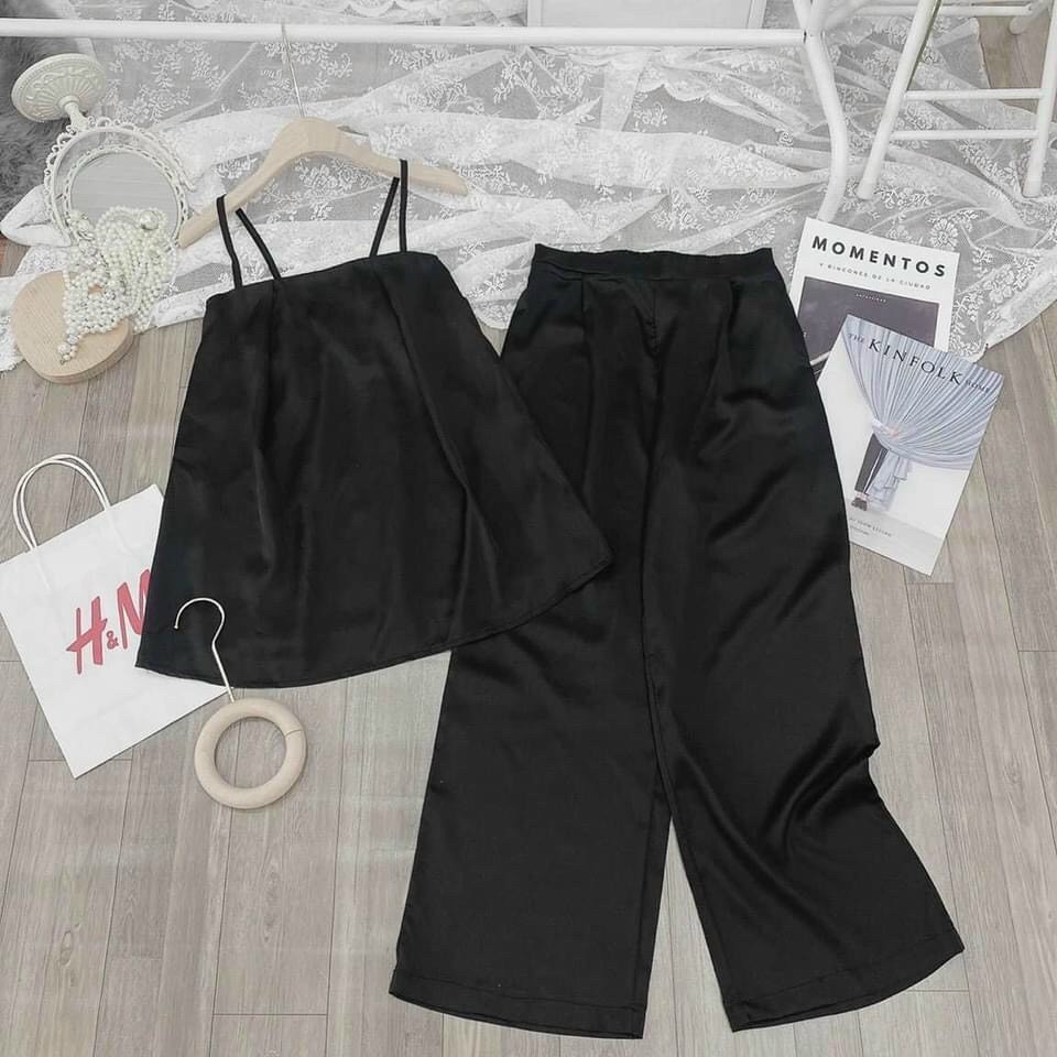 Set Áo Hai Dây Kết Hợp Cùng Quần Suông Thiết Kế Hiện Đại, Sexy Cực Tôn Dáng, Chất Vải Cao Cấp, Mềm, Mịn | BigBuy360 - bigbuy360.vn