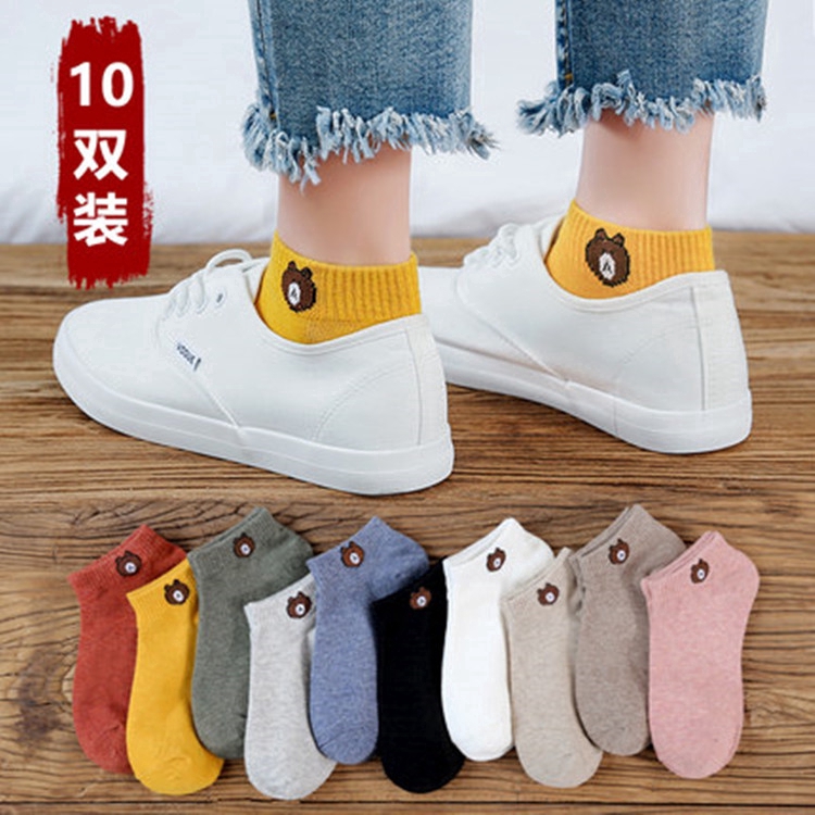 Vớ cotton cổ thuyền cắt thấp cho nữ