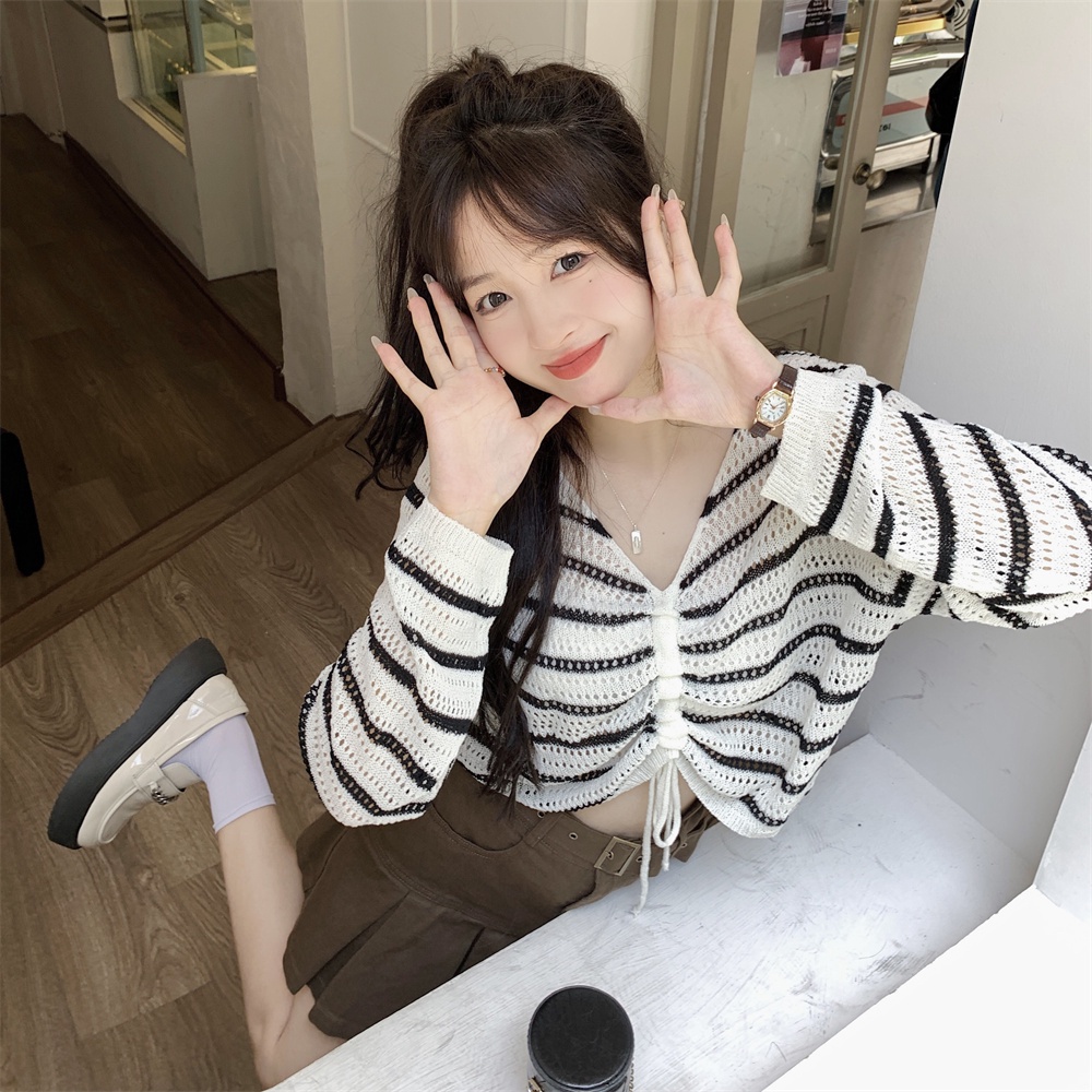 NRVP Áo Sweater Dệt Kim Dài Tay Thiết Kế Mới Thời Trang Theo Phong Cách Hàn Quốc Cho Nữ