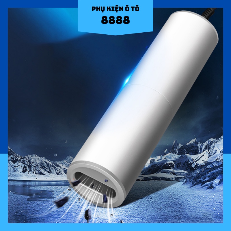 Máy Hút Bụi Ô Tô Mini 8888 Trắng/Đen, 120W, 12V, hút mạnh, sạch sẽ