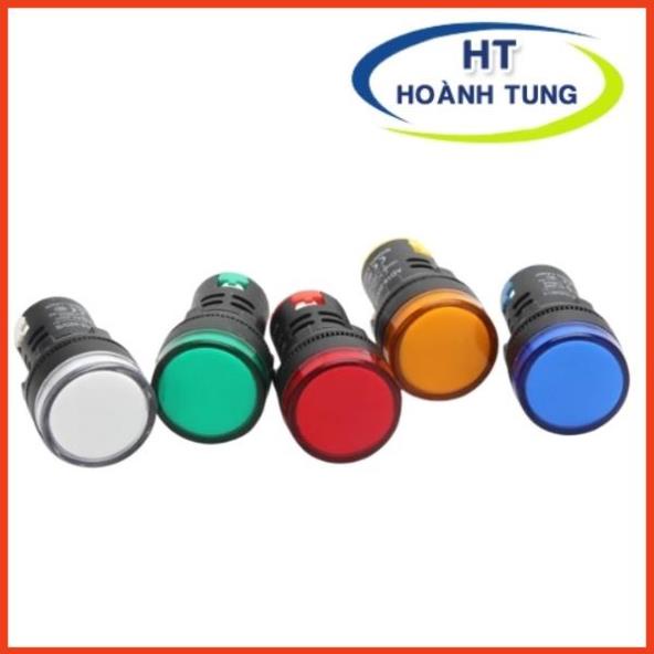 Đèn led AD16-22DS báo pha phi 22mm điện áp 220VAC giá rẻ 5 màu gắn tủ điện