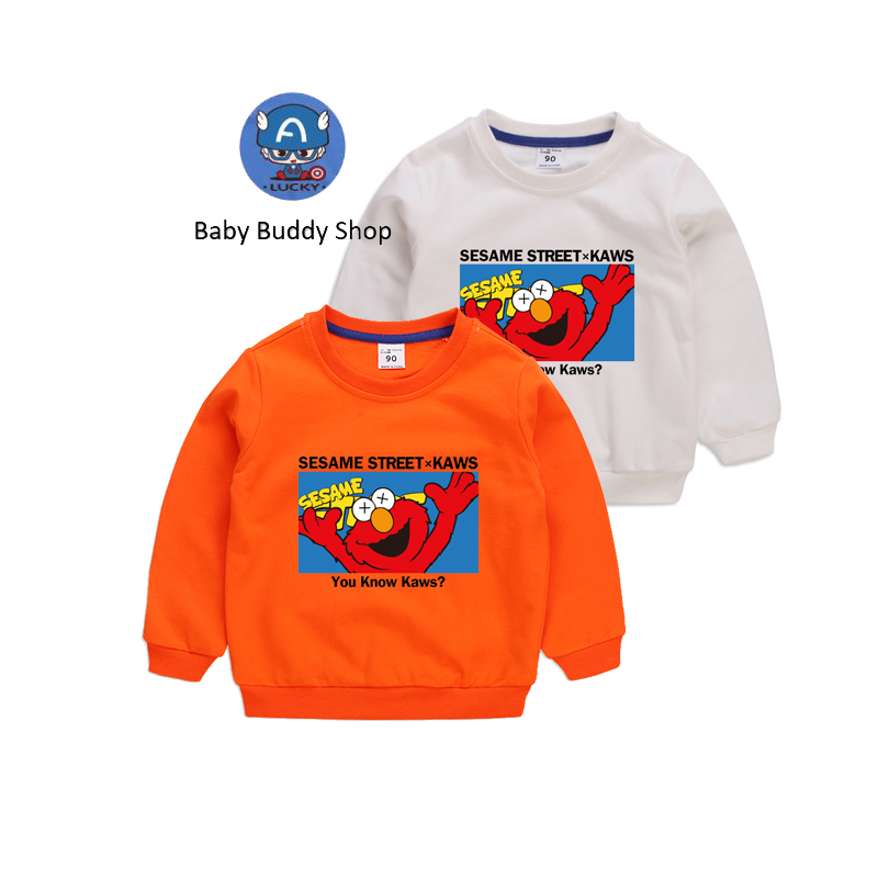 Áo Sweater Tay Dài In Hoạt Hình Sesame Street Có 10 Màu Thời Trang Mùa Đông Cho Bé