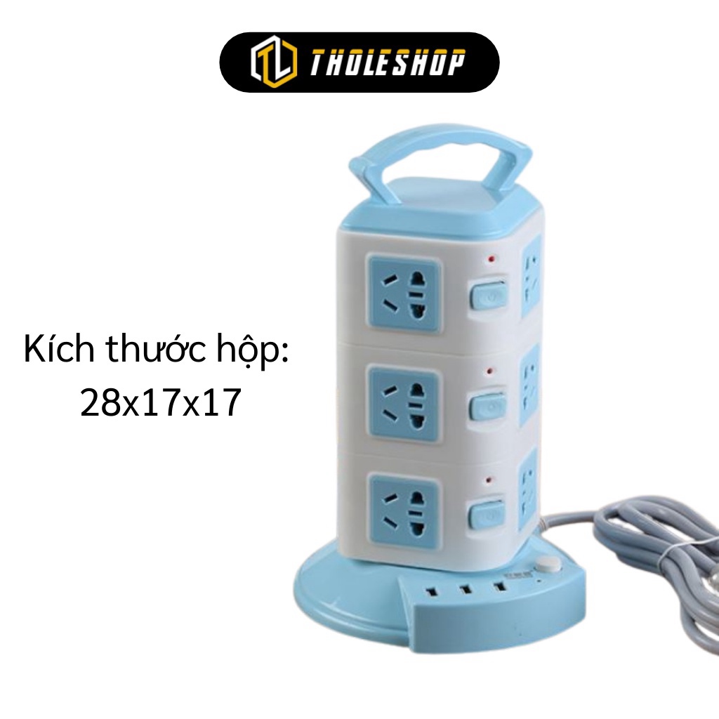 [SGD] Ổ Cắm Điện - Ổ Điện 3 Tầng 12 Ổ Cắm, 3 Cổng USB, Dây Dài 2m Có Tay Cầm Tiện Lợi  3504