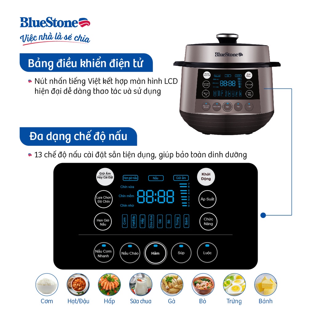 Nồi áp suất BlueStone PCB5763 Dung Tích 5L [BẢO HÀNH CHÍNH HÃNG]