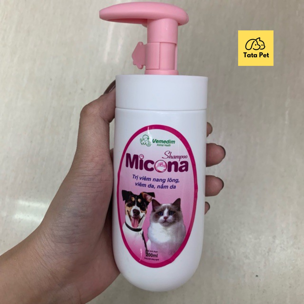 Sữa tắm chó mèo Sữa Tắm Viêm Nang Lông Viêm Da Nấm Da Cho Chó Mèo Micona Vemedim 200ml