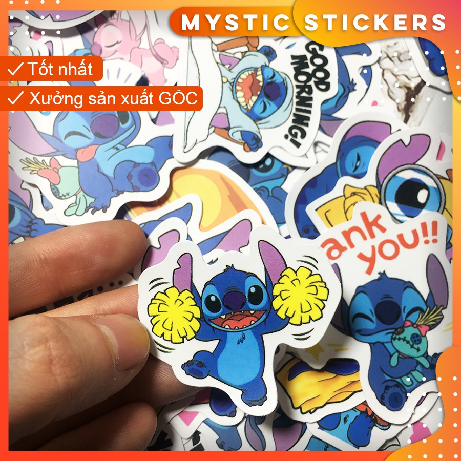 [STITCH MINI] Set 50 sticker chống nước size 5cm, dán điện thoại, sổ, bullet journal, xe máy, mũ bảo hiểm ...